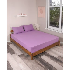 Rozet Tekstil Mor 120x200 Tek Kişilik Lastikli Çarşaf Takımı Fitted Pamuklu Dokuma Kumaş Yastık Kılıflı