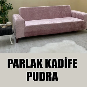 Parlak Kadife Kumaş Üçlü & Çekyat Koltuk Kılıfı