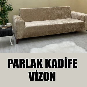 Parlak Kadife Kumaş Üçlü & Çekyat Koltuk Kılıfı