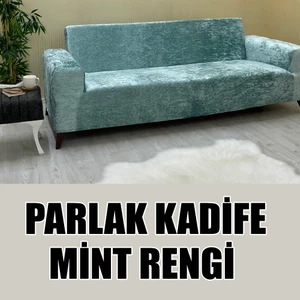 Parlak Kadife Kumaş Üçlü & Çekyat Koltuk Kılıfı