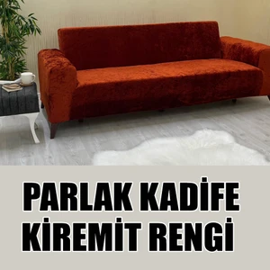 Parlak Kadife Kumaş Üçlü & Çekyat Koltuk Kılıfı