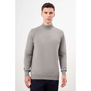 Erkek Gri Basic Yarım Balıkçı Yaka Dynamic Fit Rahat Kesim Triko