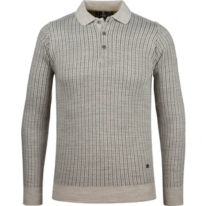 Çizgi Triko Erkek Polo Yaka Triko Kazak Desenli Kol ve Bel Lastikli Çelik Örgü Klasik Kalıp - 5004F