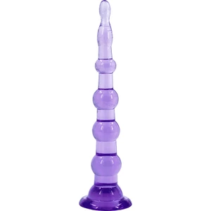 Mor 7 Boğumlu Yumuşak Esnek Jel Malzemeden Üretilmiş Alıştırıcı Açıcı Genişletici Anal Plug