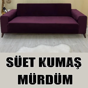 Süet Detaylı Angora Kumaş Üçlü & Çekyat Koltuk Kılıfı