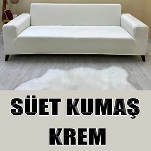 Süet Detaylı Angora Kumaş Üçlü & Çekyat Koltuk Kılıfı