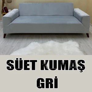 Süet Detaylı Angora Kumaş Üçlü & Çekyat Koltuk Kılıfı