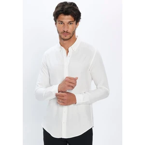 Slim Fit Kışlık Yün Viskon Düz Gömlek