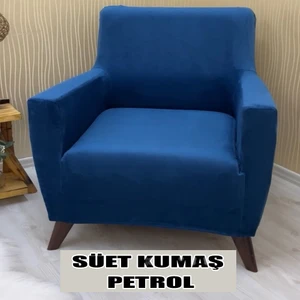 Süet Detaylı Angora Kumaş Tekli Koltuk & Berjer Koltuk Kılıfı
