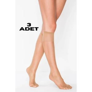 3 Adet. Bronz. Mat. 15 Den. Süper. Ince. Burnu Dayanıklı. Pantolon Çorabı. Renk No:38