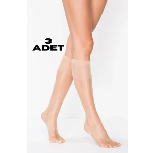 3 Adet. Açık Ten. Mat. 15 Den. Süper. Ince. Burnu Dayanıklı. Pantolon Çorabı. Renk No:51