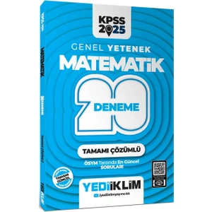 Yediiklim Yayınları 2025 KPSS Genel Yetenek Matematik Tamamı Çözümlü 20 Deneme