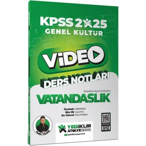 Yediiklim Yayınları 2025 KPSS Atölye Serisi Genel Kültür Vatandaşlık Video Ders Notları