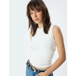 Basic Fitilli Atlet Viskon Kumaş Slim Fit Bisiklet Yaka