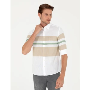 Pierre Cardin Erkek Bej Regular Fit Uzun Kollu Gömlek 50289400-VR011