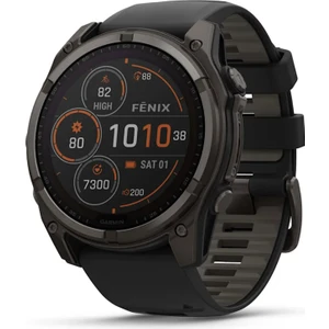 Fenix 8 – 51 mm Solar Sapphire Karbon Gri Dlc Titanyum ve Siyah/çakıl Grisi Silikon Kayış