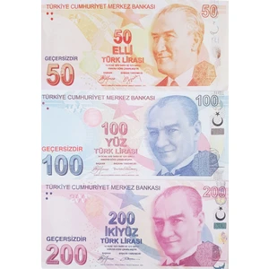 100 Adet Karışık 50 100 200 Lira Geçersiz Yazılı Para Parti Şaka Düğün Fim Malzemesi