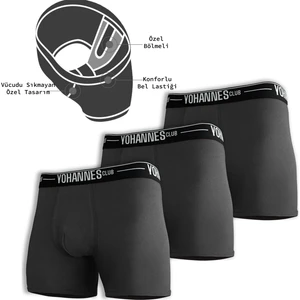 Yohannes Club Yohannesclub,erkek, Özel Bölmeli Pamuklu Boxer,antrasit, 3'lü Paket