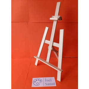 İnci Tuval 35X70 cm Orta Boy Ahşap Masaüstü Şövale El Sıkma Aparatlı,sergi Ressam Tablo Tuval Standı, Verniksiz