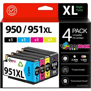 Toner Max® Hp 950XL-HP 951XL 4 Renk Muadil Kartuş Pro 276/251/8100/8600/8610