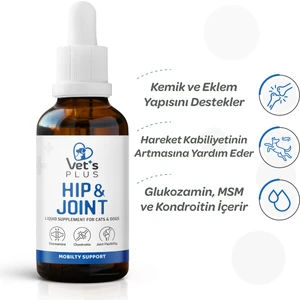 Vet's Plus Hip&Joint Damla 50ml (Kedi ve Köpekler İçin Glukozaminli Kemik Yapısı Destekleyici)