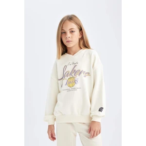 Kız Çocuk NBA Los Angeles Lakers Oversize Geniş Kalıp Bisiklet Yaka Sweatshirt C9506A824AU