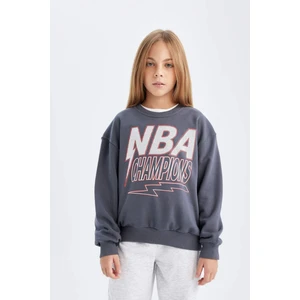 Kız Çocuk NBA Wordmark Oversize Geniş Kalıp Bisiklet Yaka Sweatshirt C9508A824AU