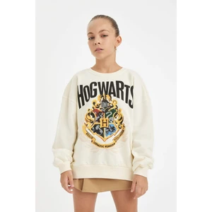 Kız Çocuk Harry Potter Oversize Geniş Kalıp Bisiklet Yaka Sweatshirt D3861A824AU