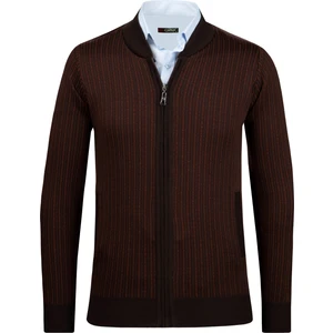 Çizgi Triko Erkek Triko Ceket Fermuarlı Cep Detaylı Desenli Kol ve Bel Lastikli Çelik Örgü - 5004K