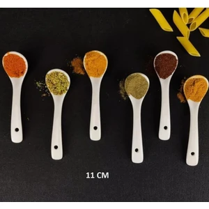 Porselen 6’lı Çay Kahve Baharat Reçel ve Sos Kaşığı 11 cm