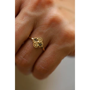 Yenigün Kuyumculuk 14 Ayar Altın Işıltılı Yonca Yüzük