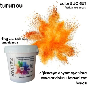 Holi Boya 1kg Kova Festival Toz Boyası , Parti Boyası , Colorfest Boyası Turuncu