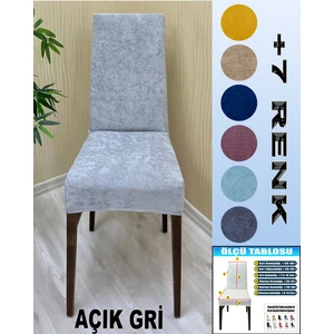 6 Adet Babyface Kadife Kumaş Sandalye Kılıfı Yıkanabilir Likralı Esnek Lastikli, Sandalye Örtü