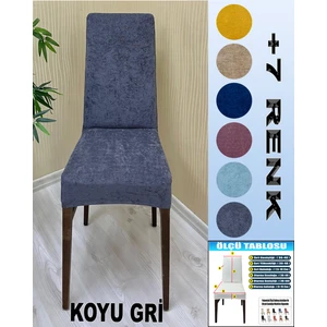 6 Adet Babyface Kadife Kumaş Sandalye Kılıfı Yıkanabilir Likralı Esnek Lastikli, Sandalye Örtü