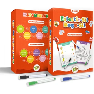 Okul Öncesi Eğitici Aktivite Kartları – Eşleştir, Sil ve Boya Oyunları, 2-4 Yaş Çocuklar İçin Eğlenceli Set