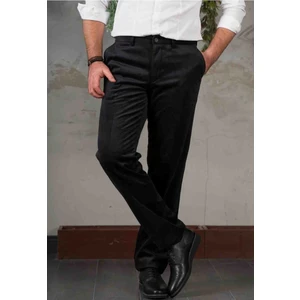 Erkek Klasik Kesim Siyah Kadife Pantolon