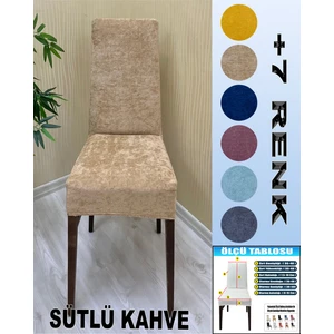 6 Adet Babyface Kadife Kumaş Sandalye Kılıfı Yıkanabilir Likralı Esnek Lastikli, Sandalye Örtü
