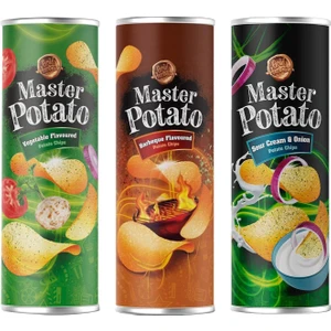 Potato Cips 160 gr 3 Lü Karma Paket / Sebze - Soğan - Bbq