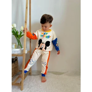 Yeni Sezon Baharlık  Unisex Mickey Mouse Mevsimlik  Alt Üst Eşofman Takımı 2245