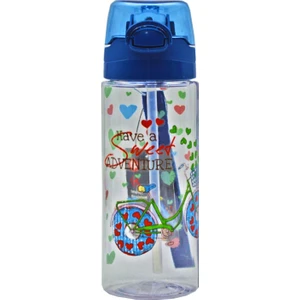 Fox Bisiklet Kilitli Kapak Pipetli Matara Mavi 500 ml