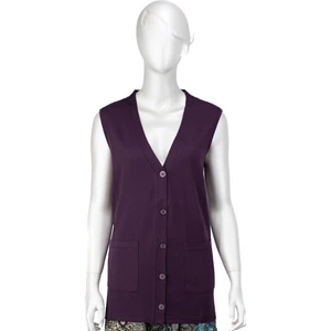 Kadın Glorya Penye Kumaş Anne Yelek Düz Renk Uzun Kollu Cepli Likrasız Rahat Kesim Tam Kalıp