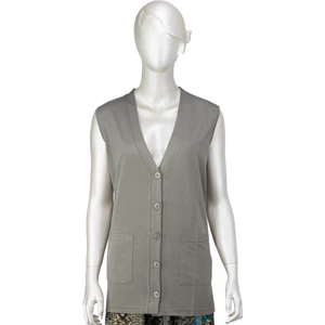 Kadın Glorya Penye Kumaş Anne Yelek Düz Renk Uzun Kollu Cepli Likrasız Rahat Kesim Tam Kalıp