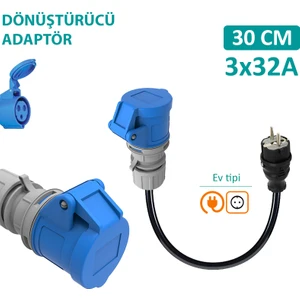 30CM, 3X32A 220V Cee ile Çalışan Cihazınızı, 220V Ev Tipi Prize Bağlar. Elektrikli Araç Şarj İstasyonu Dönüştürücü Adaptör