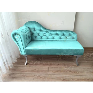 Dekoratif Bihter Koltuk Josefin Puf 130 cm Gümüş Ayak