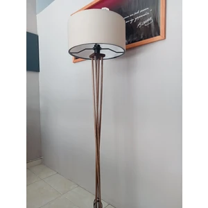 Balsa Dekor Ahşap Lambader Ceviz Bej renkli