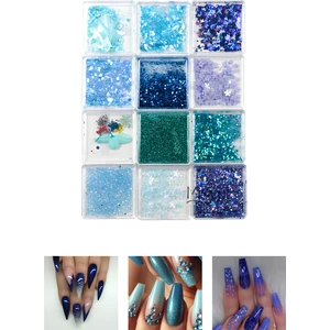 Tırnak Charm Tırnak Süsleme ve Makyaj Taşı, Nail Art Nail Charm Seti 12 Adet