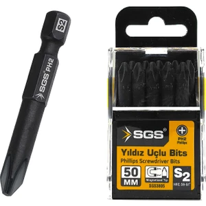 3805 Yıldız Bits Uç Ph2 x 50MM   10/'lu Paket
