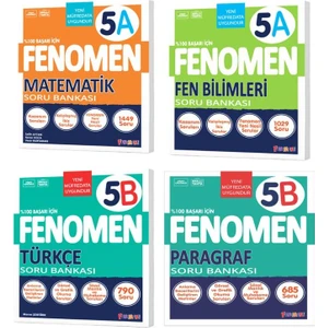 Fenomen 5. Sınıf Paragraf (B) - Türkçe (B) - Matematik (A) - Fen Bilimleri (A) Soru Bankası
