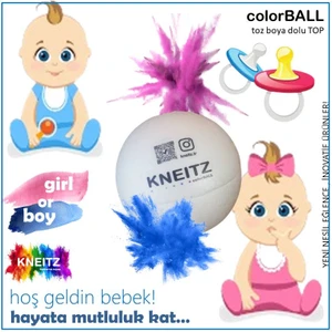 Colorball Cinsiyet Belirleme Topu , Baby Shower Top , Cinsiyet Partisi Topu , Toz Boya Dolu Top Pembe