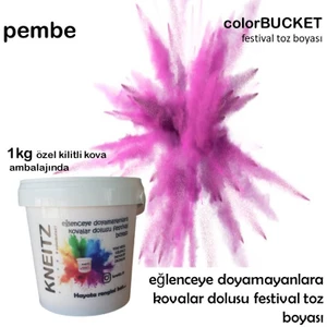 Holi Boya 1kg Kova Festival Toz Boyası , Parti Boyası , Colorfest Boyası Pembe